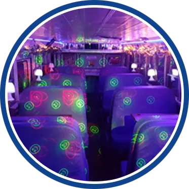 Feest inrichting in de partybus